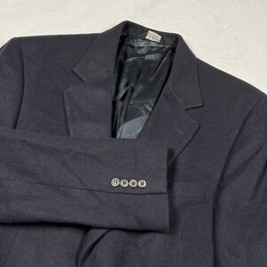 Jos A Bank Jacket Mens 42R Navy Camel Hair Sport Coat Blazer Two Button